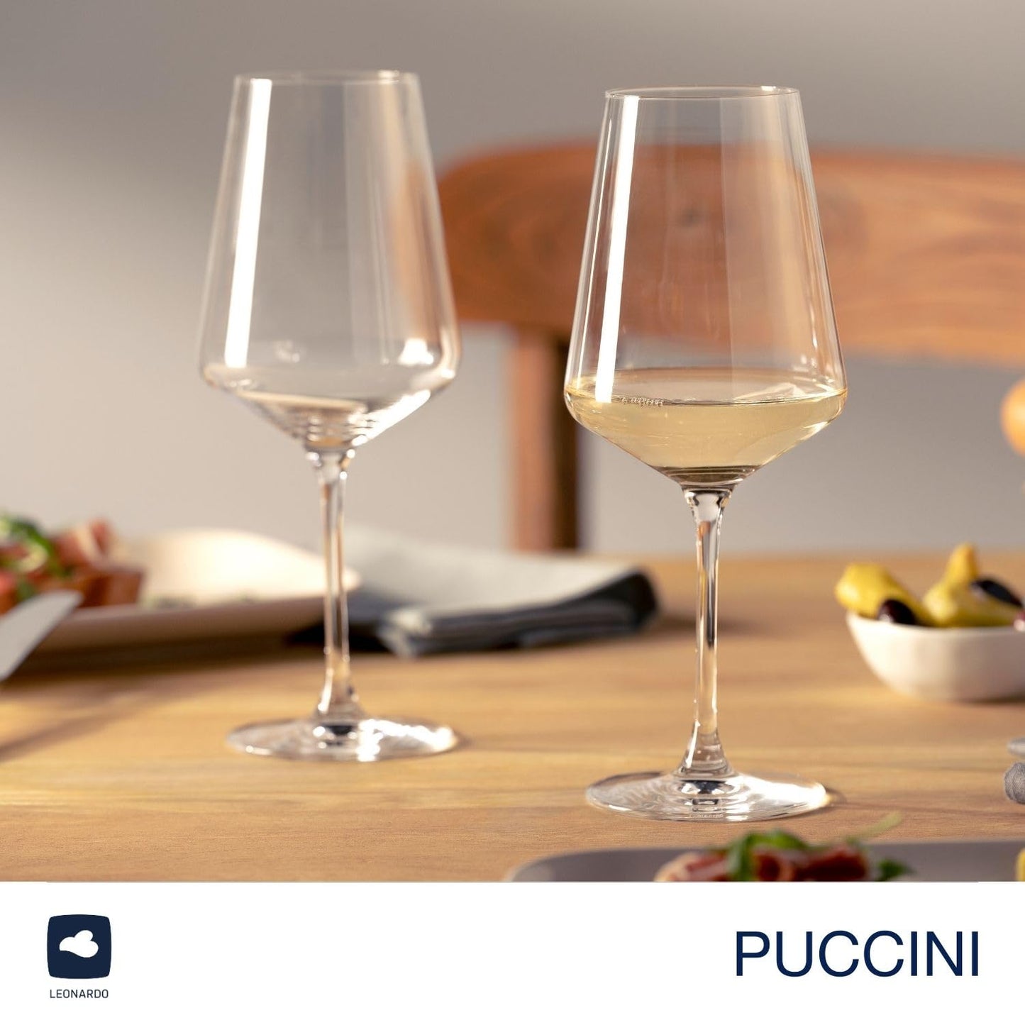 LEONARDO HOME PUCCINI white wine glasses (set of 6) incl. polishing cloth • Scratch-resistant wine glasses (560 ml) • Dishwasher safe & durable • Timeless glasses for white wine • Puccini white wine glass • 040977