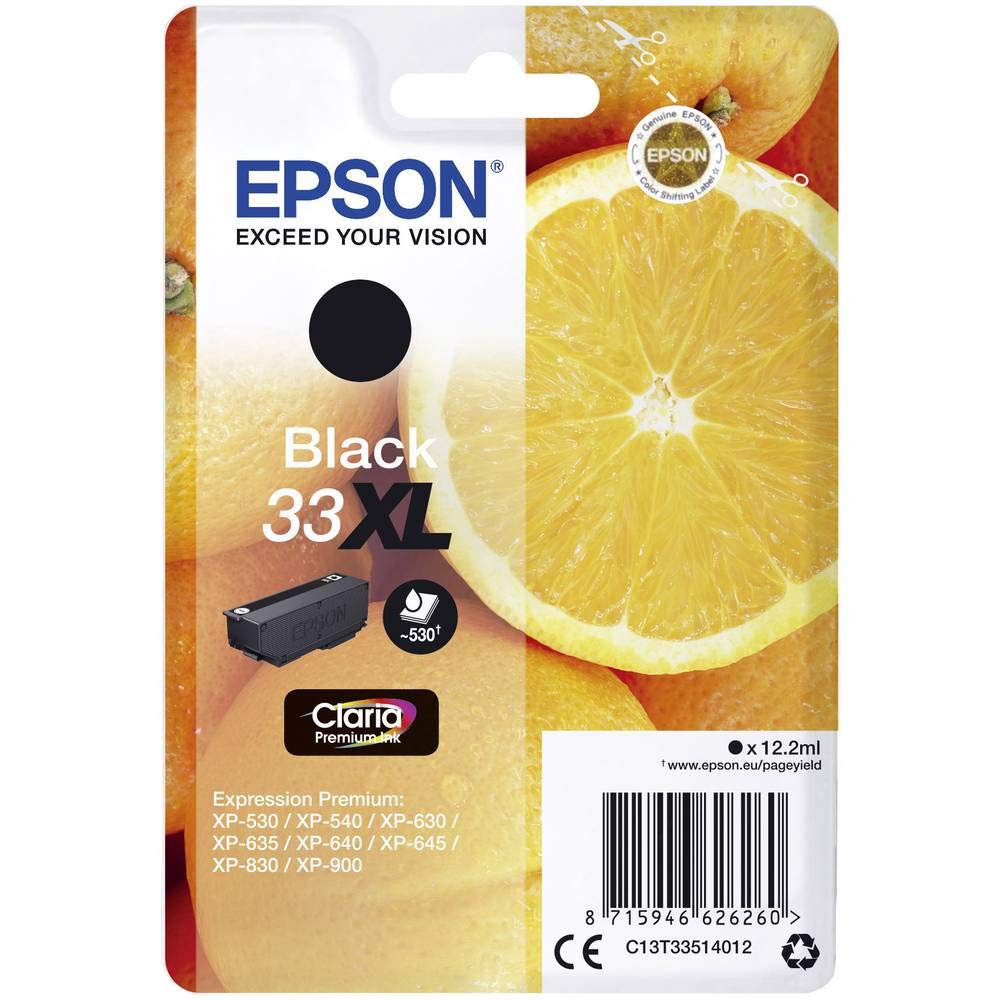 Epson Original Orange Claria 33XL extra large single ink cartridge Black – 1 x 8.1 ml – Original Epson ink cartridges for optimal printing results - 235M231