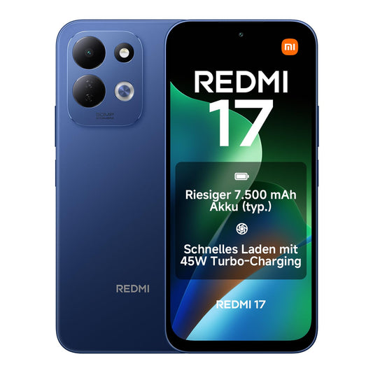 Xiaomi REDMI 17, Smartphone 4+256 GB, Dark Blue, 7500mAh Battery, 45W Charging