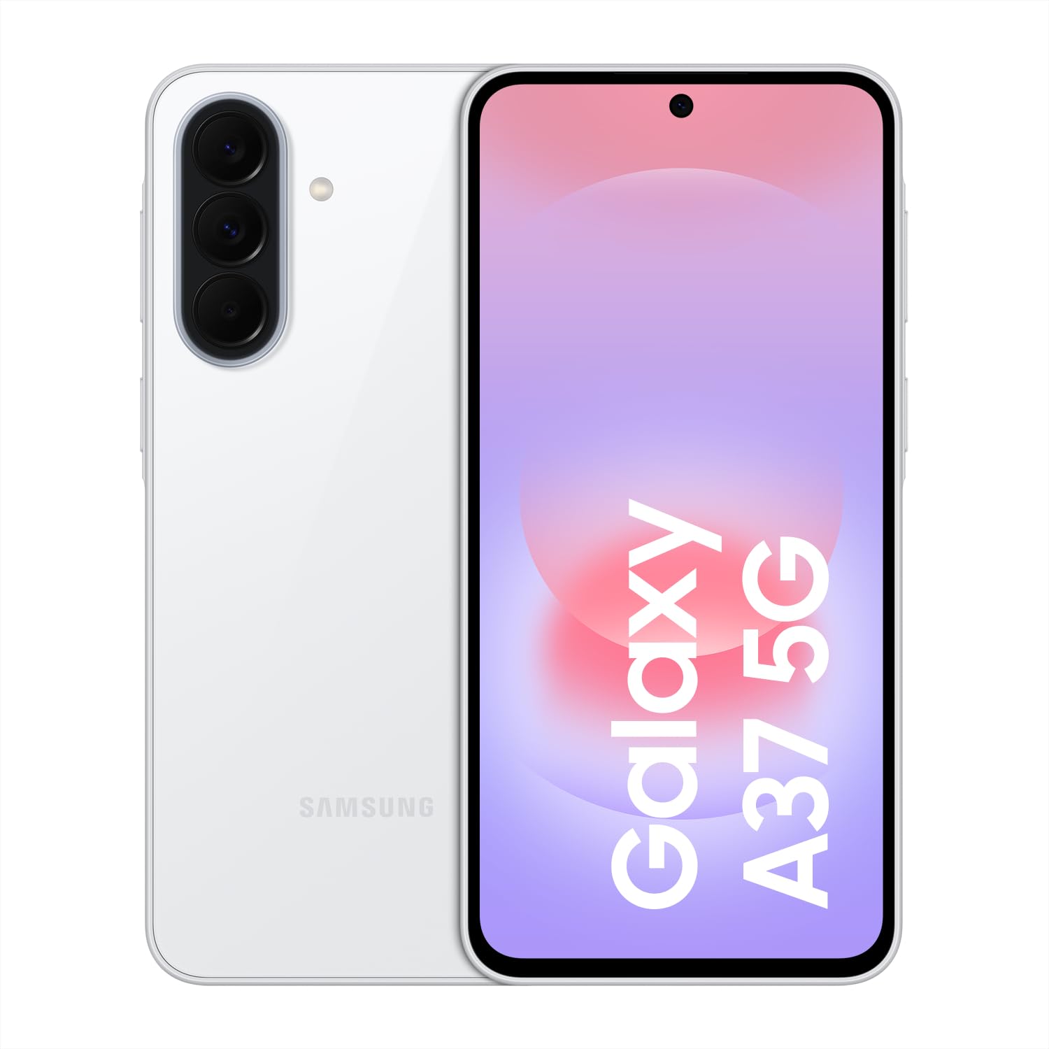 Samsung Galaxy A37 5G, slim AI smartphone, Awesome Intelligence, 256 GB storage space, 50 MP wide-angle camera, up to 2 days battery life, IP68, Awesome White, 2.5 year manufacturer's warranty