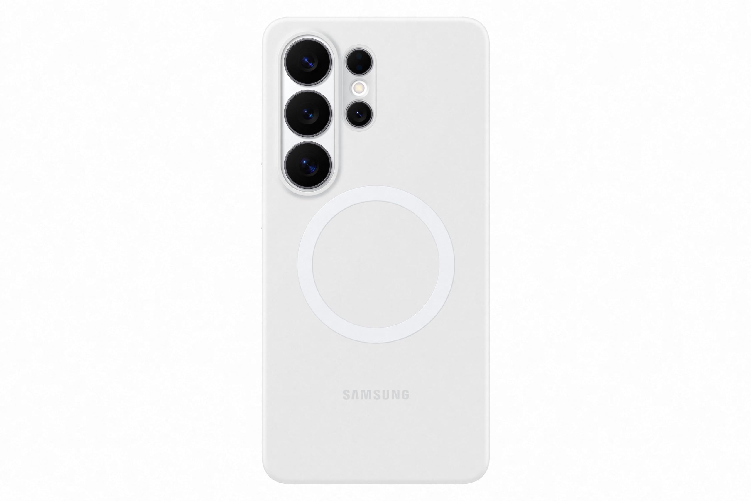 Samsung Silicone Magnet Smartphone Case EF-ES948, case for the Galaxy S26 Ultra, mobile phone case with magnetic ring for attaching accessories, silicone, protective case, shockproof, thin and non-slip, white - EF-ES948CWEGWW