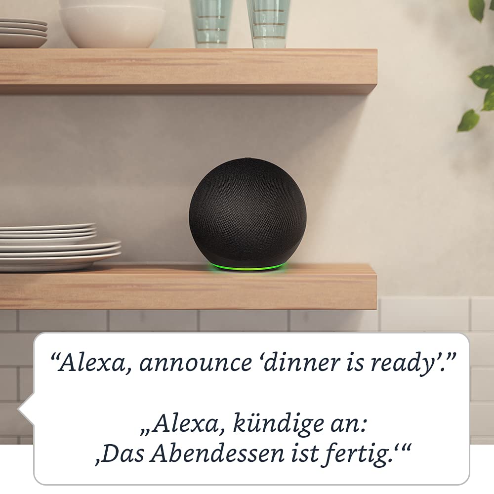 Echo (4th Generation), International Version | With outstanding sound, smart home hub and Alexa | anthracite - L4S3RE