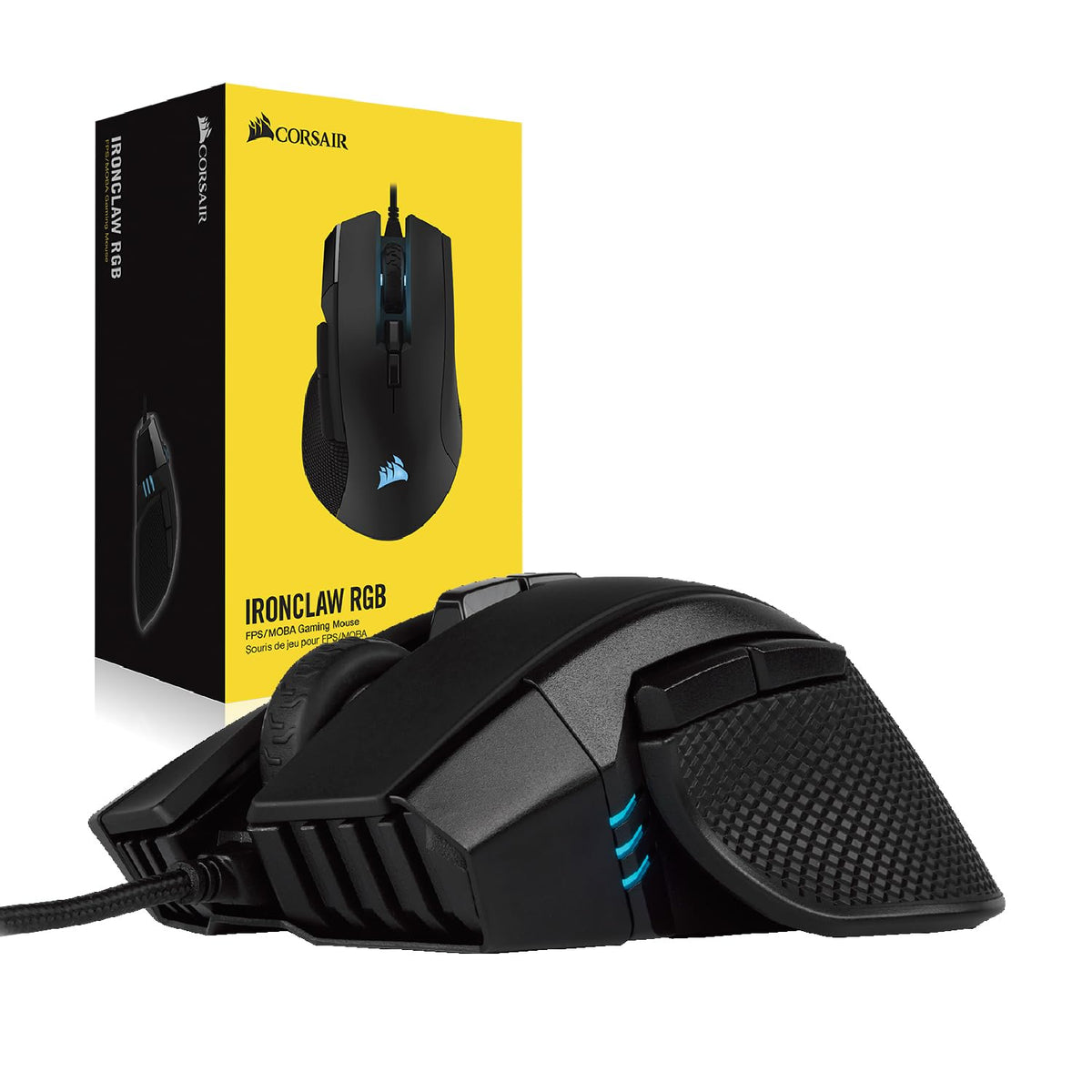 Corsair IRONCLAW RGB Wired FPS/MOBA Gaming Mouse - Black - CH-9307011-EU