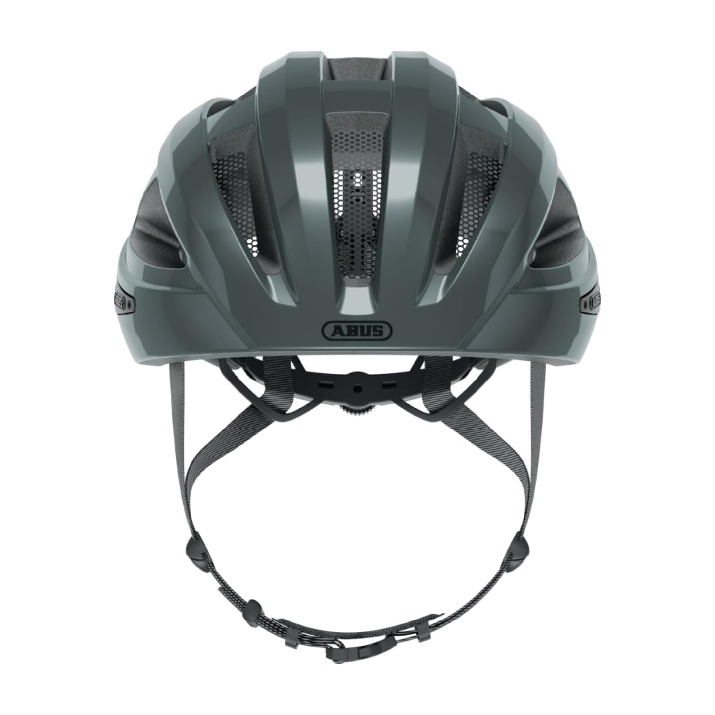 ABUS road bike helmet Macator - sporty bike helmet for beginners - also for pigtail wearers - for men and women - shiny gray, size S - 67328