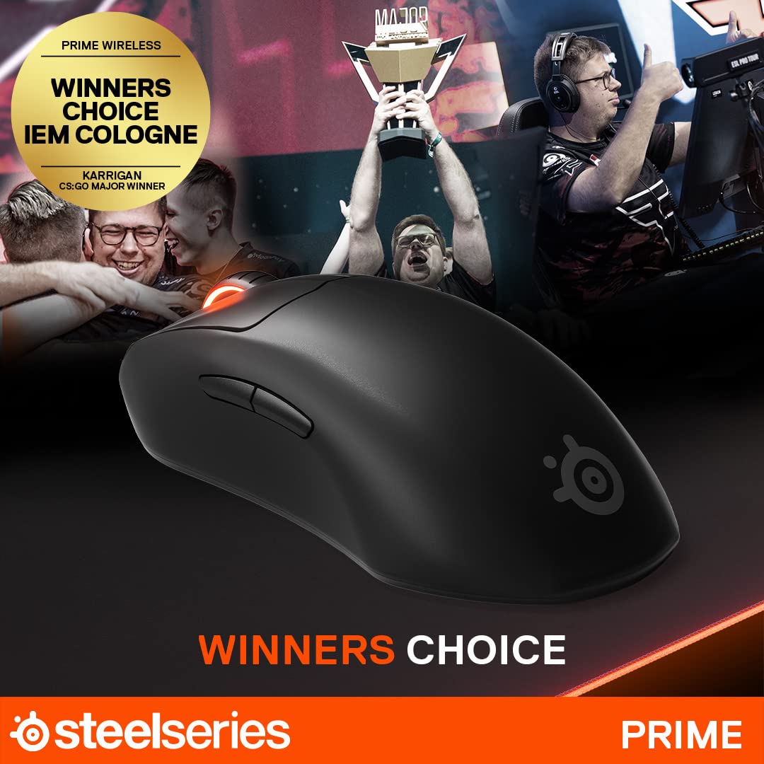 SteelSeries Prime+ - Mouse de gaming pentru esports cu performanțe deosebite - Senzor optic TrueMove Pro+ cu 18.000 CPI - Comutatoare magnetico-optice - 62490