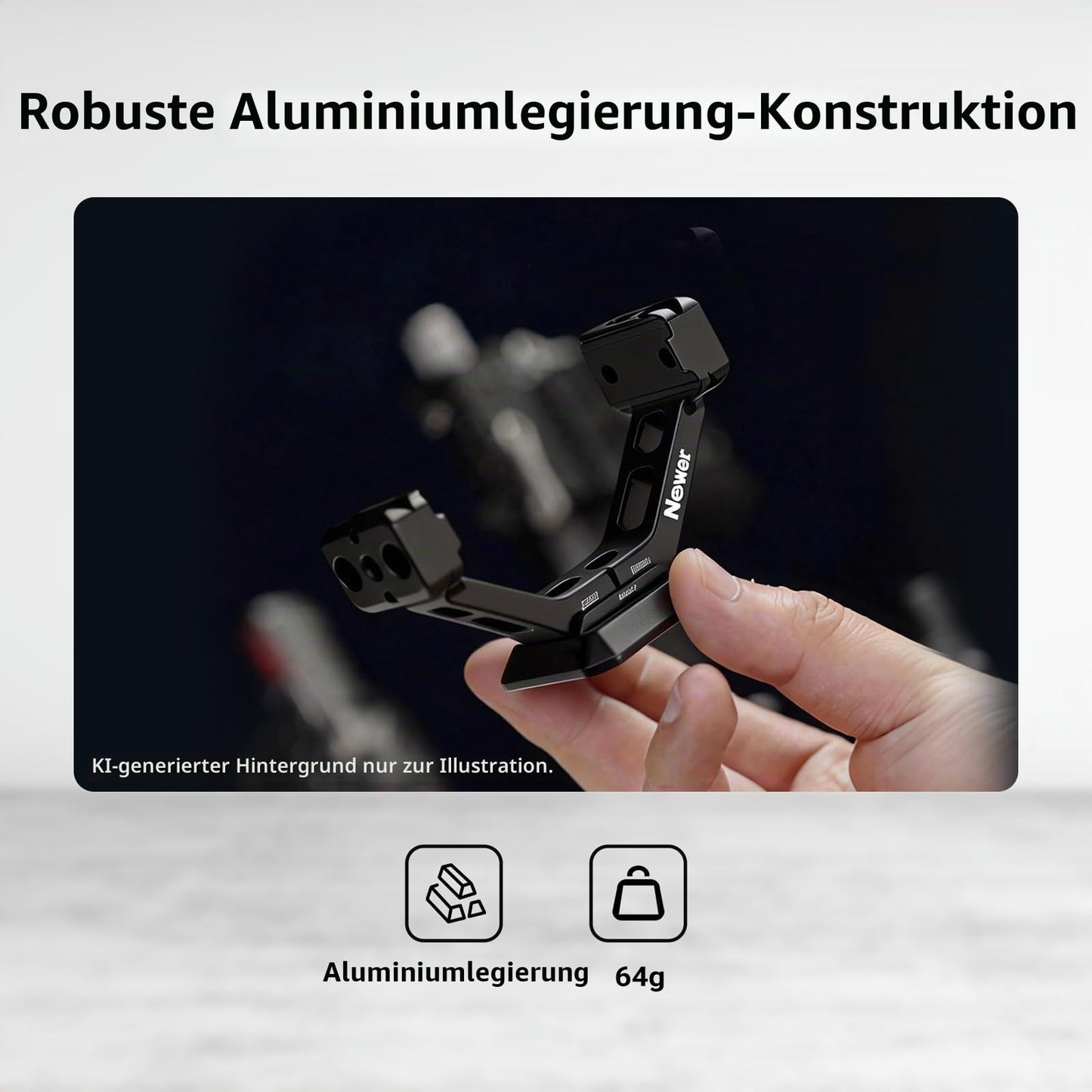 NEEWER Gimbal Mount for RS5/RS4/RS4 Pro/RS3/RS Pro, Arca Type Quick Release Shoulder Rig NATO Rail Camera Stabilizer Adapter Compatible with DJI SmallRig V Mount Battery Photography Accessories, GA031