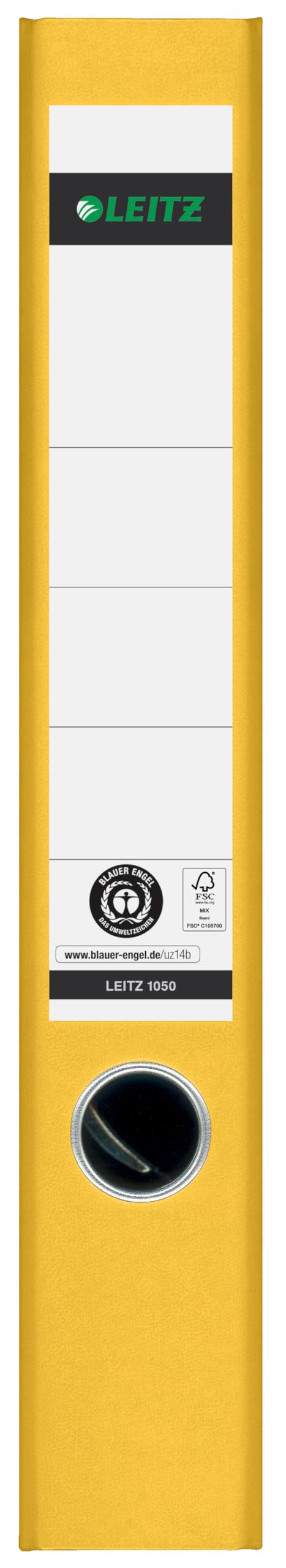 Leitz quality folders, pack of 20, the original, DIN A4 narrow file folder, 5 cm wide, cloud marble paper, recycled folder, Blue Angel, with 180° mechanics, highest stability, yellow, 10505015 - 10505015-20