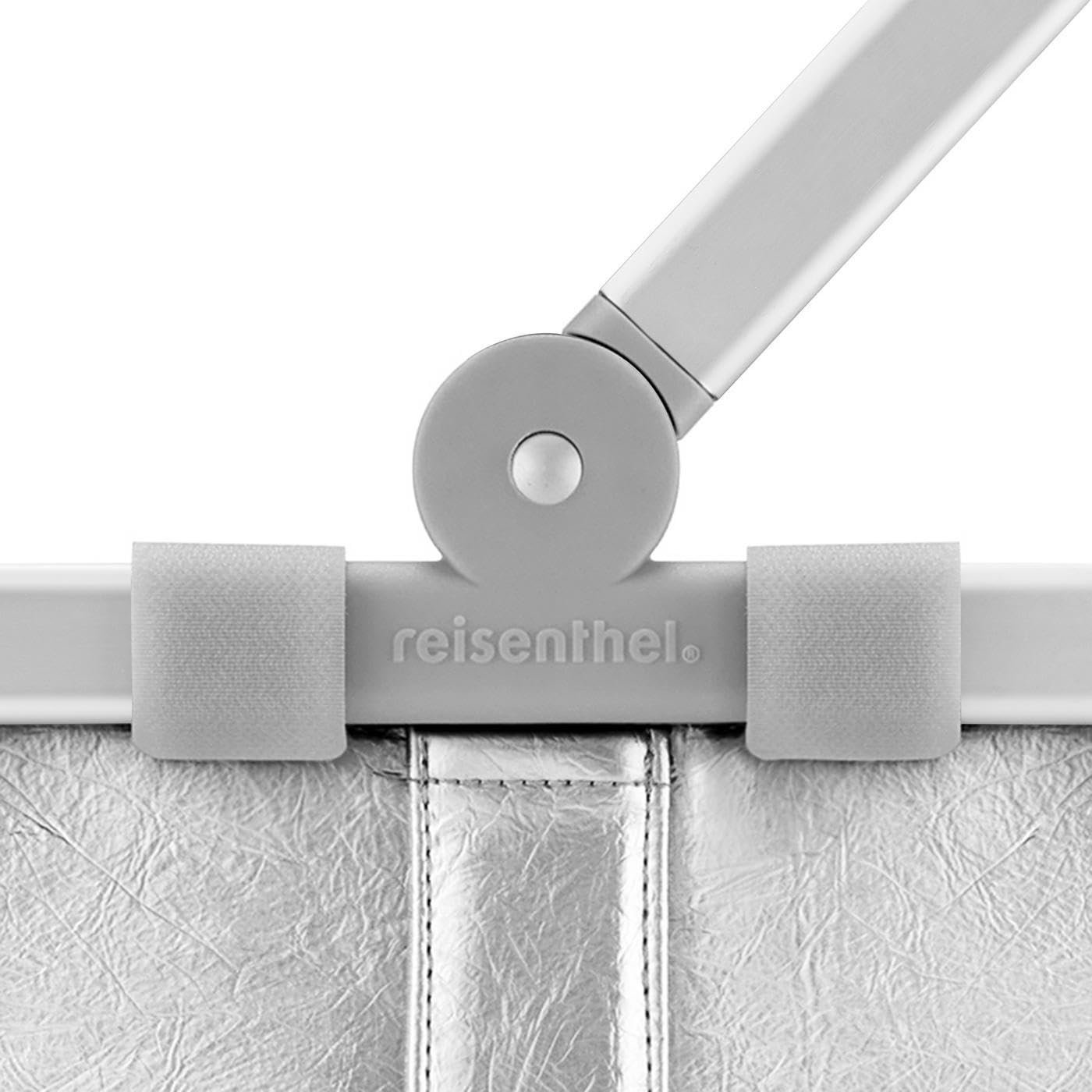 reisenthel carrybag silver crackle – Stable shopping basket with lots of storage space and practical inner pocket – Elegant and water-repellent design - BK7088