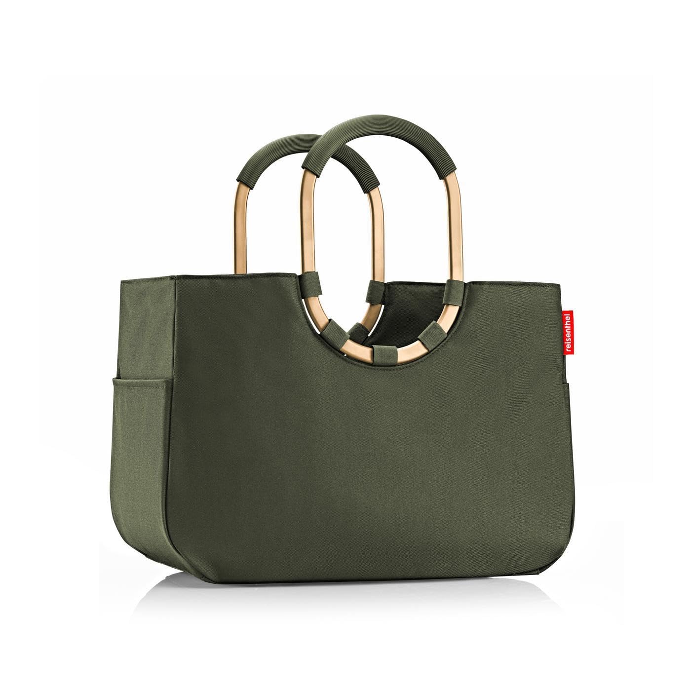 reisenthel loopshopper L forest gold – sturdy bag with practical compartments made from recycled PET bottles – charming and water-repellent design - OR5054