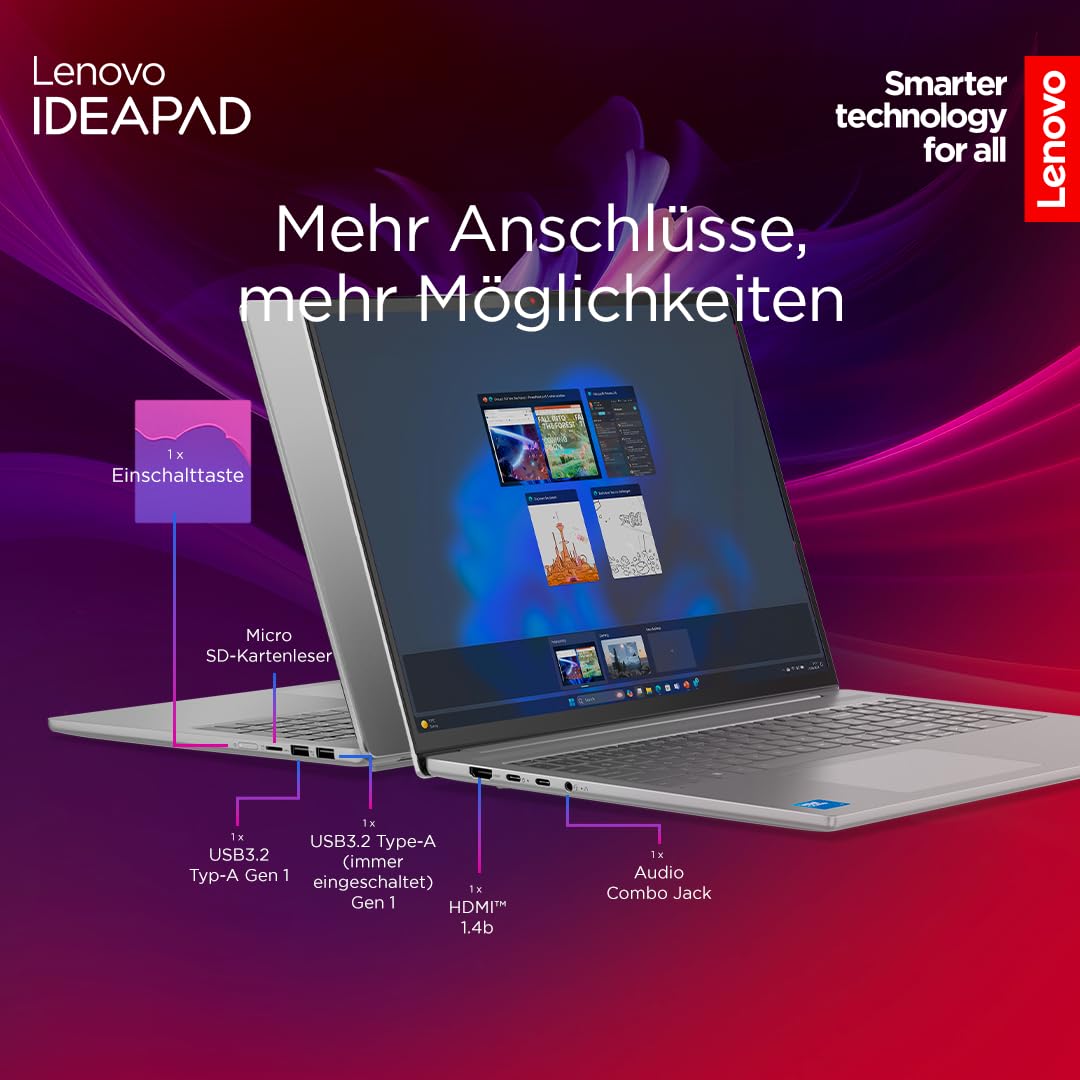 Lenovo IdeaPad Slim 5i Laptop | Ecran OLED WUXGA de 14" | Intel Core i7-13620H | 16GB RAM | 512GB SSD | Intel UHD Grafik | Windows 11 Home | QWERTZ | Luna Grau | 3 luni Premium Care - 83HR005FGE