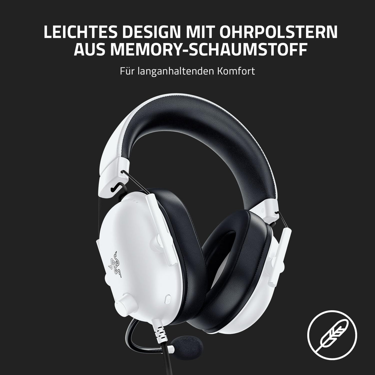 Razer BlackShark V2 X - Multi-platform wired esports headset (Triforce 50mm drivers, advanced passive noise cancellation, 7.1 surround sound, Hyperclear cardioid mic) White - RZ04-03240700-R3M1