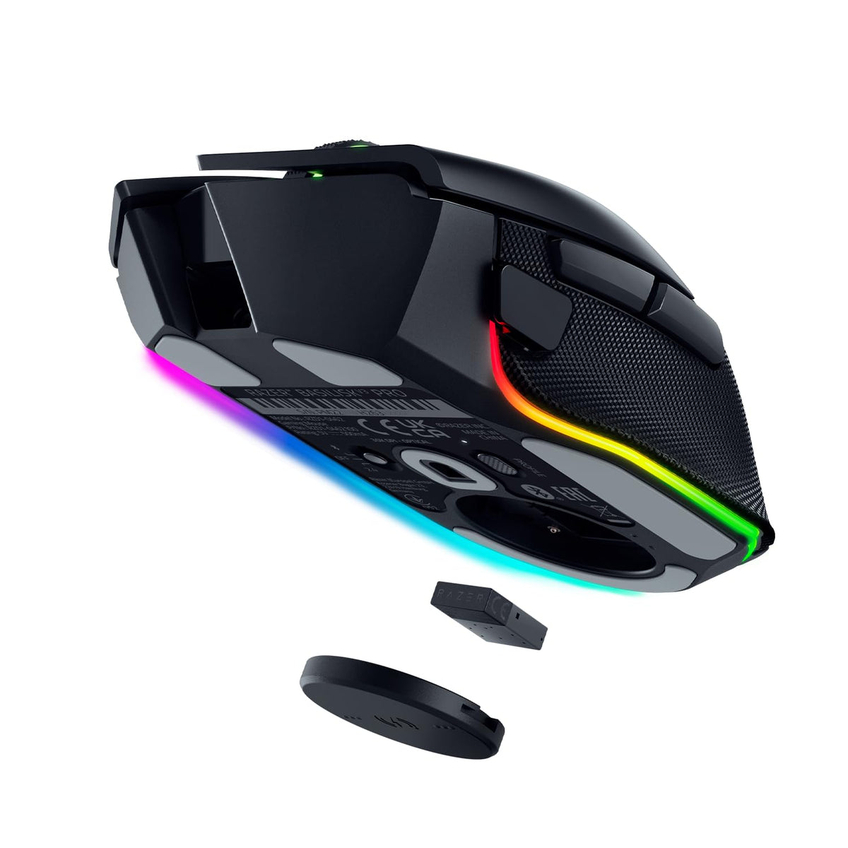 Razer Mouse Dock Pro & Charging Puck - Magnetic Wireless Charging Station & Battery (Hyperspeed 4K Hz, 8 RGB Chroma Lighting & Module for Compatible Mice) Black - RZ81-01990100-B3M1