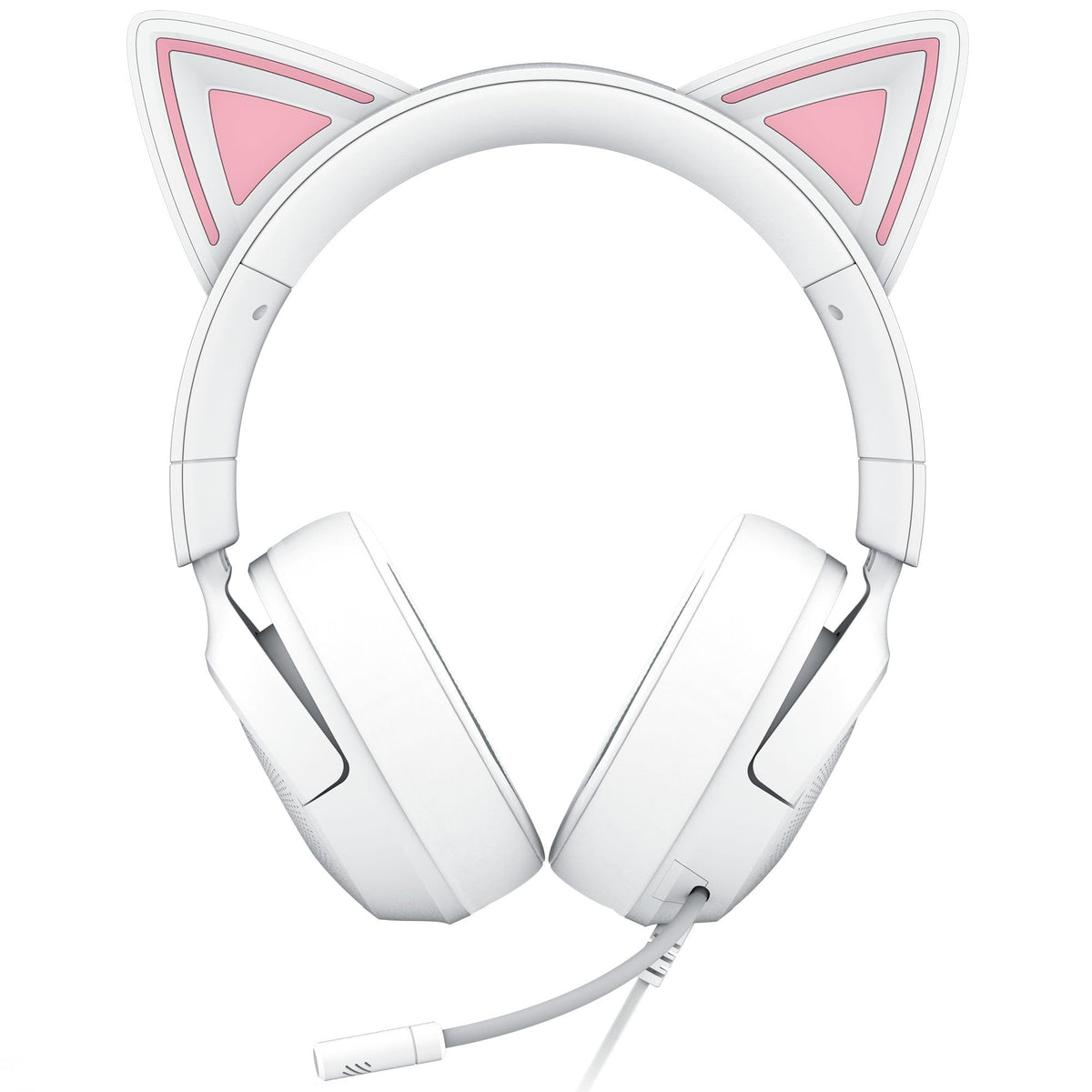 Razer Kraken Kitty V3 X - Cască de gaming cu fir - Urechi iconice de pisică - Greutate de 270g - Microfon HyperClear cardioid - Driveri Triforce de 40mm - Conector jack de 3,5mm | Alb - RZ04-05350300-R3M1