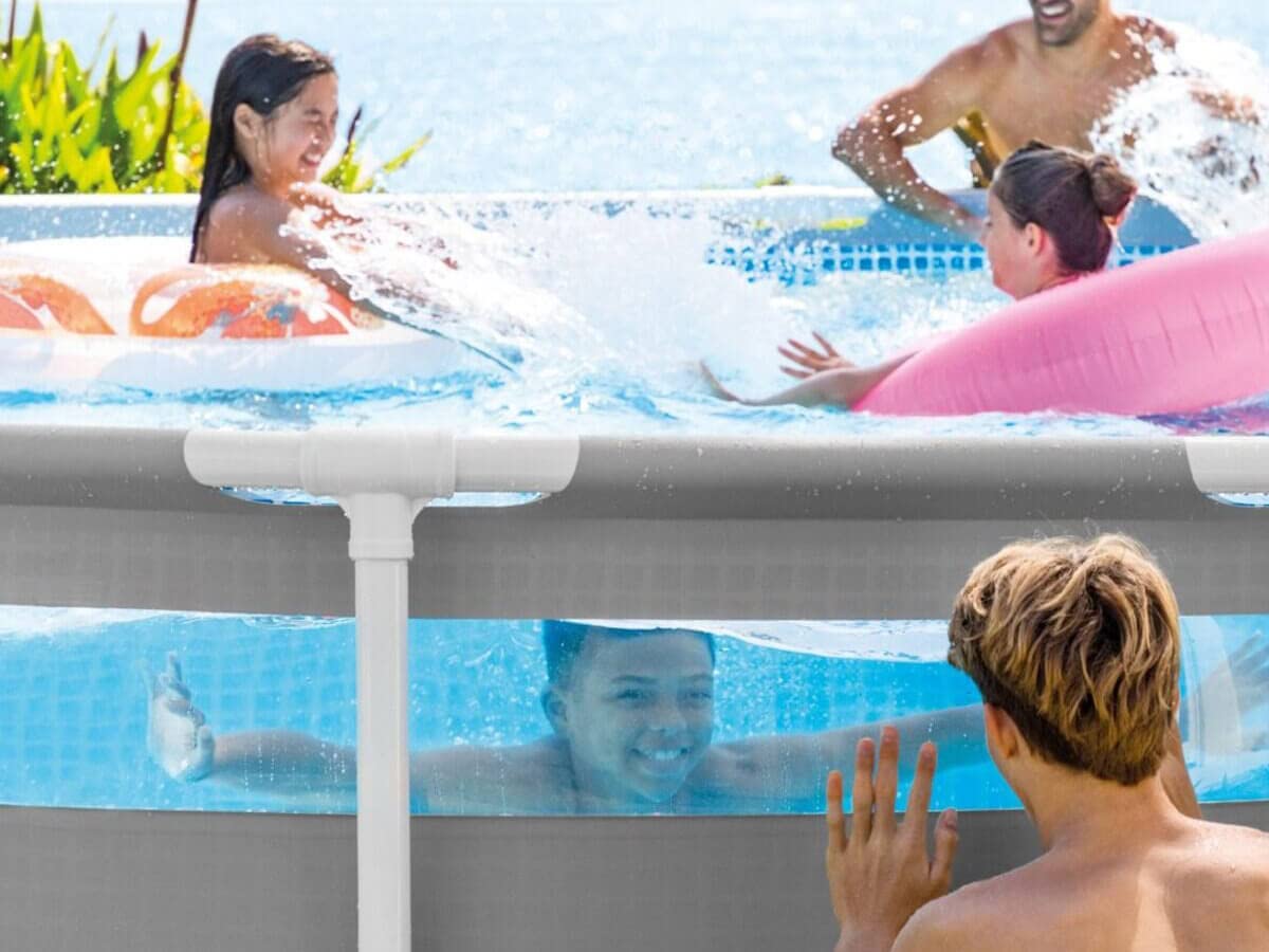 Intex 4.27 m x 1.07 m prism frame Clearview Premium pool set, installation size: 427 cm x 107 cm (26722 GN) - 26722GN