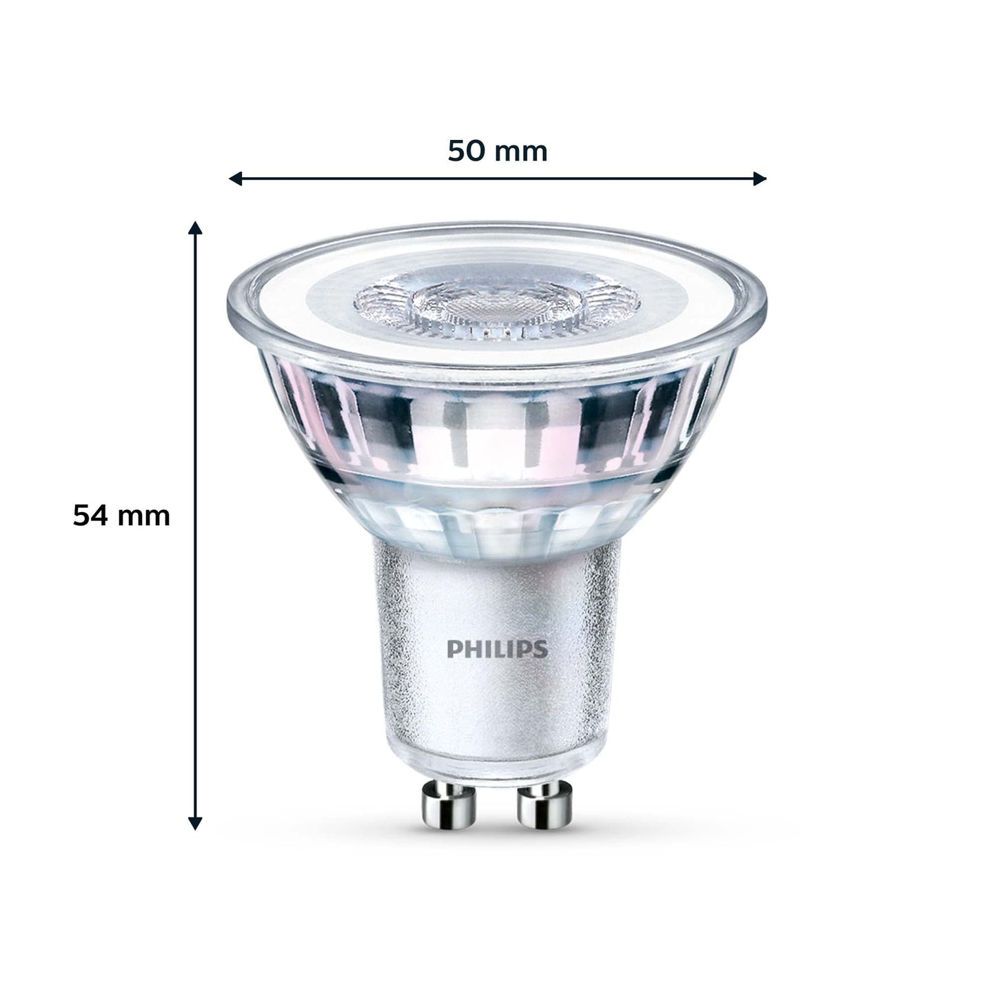 Philips Classic LED GU10 lamp, 35W, clear, neutral white, not dimmable, pack of 3, cool white - 929001218093