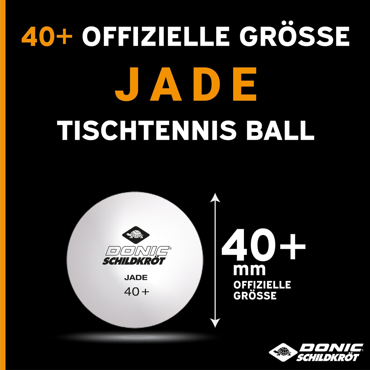 Donic-Schildkröt table tennis ball Jade, poly 40+ quality, 72 pieces. in a mesh bag, white - 6