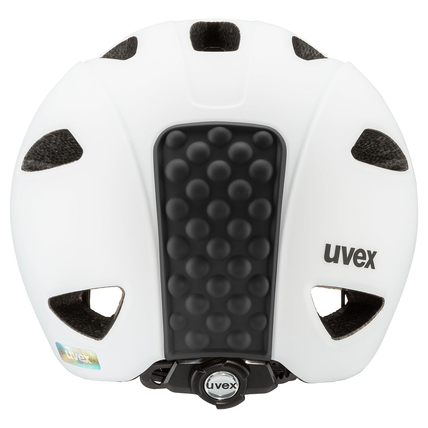 uvex OYO - Lightweight bicycle helmet for children - integrated side protection - expandable with LED light - white - black matt - 45-50 cm - S4100490515
