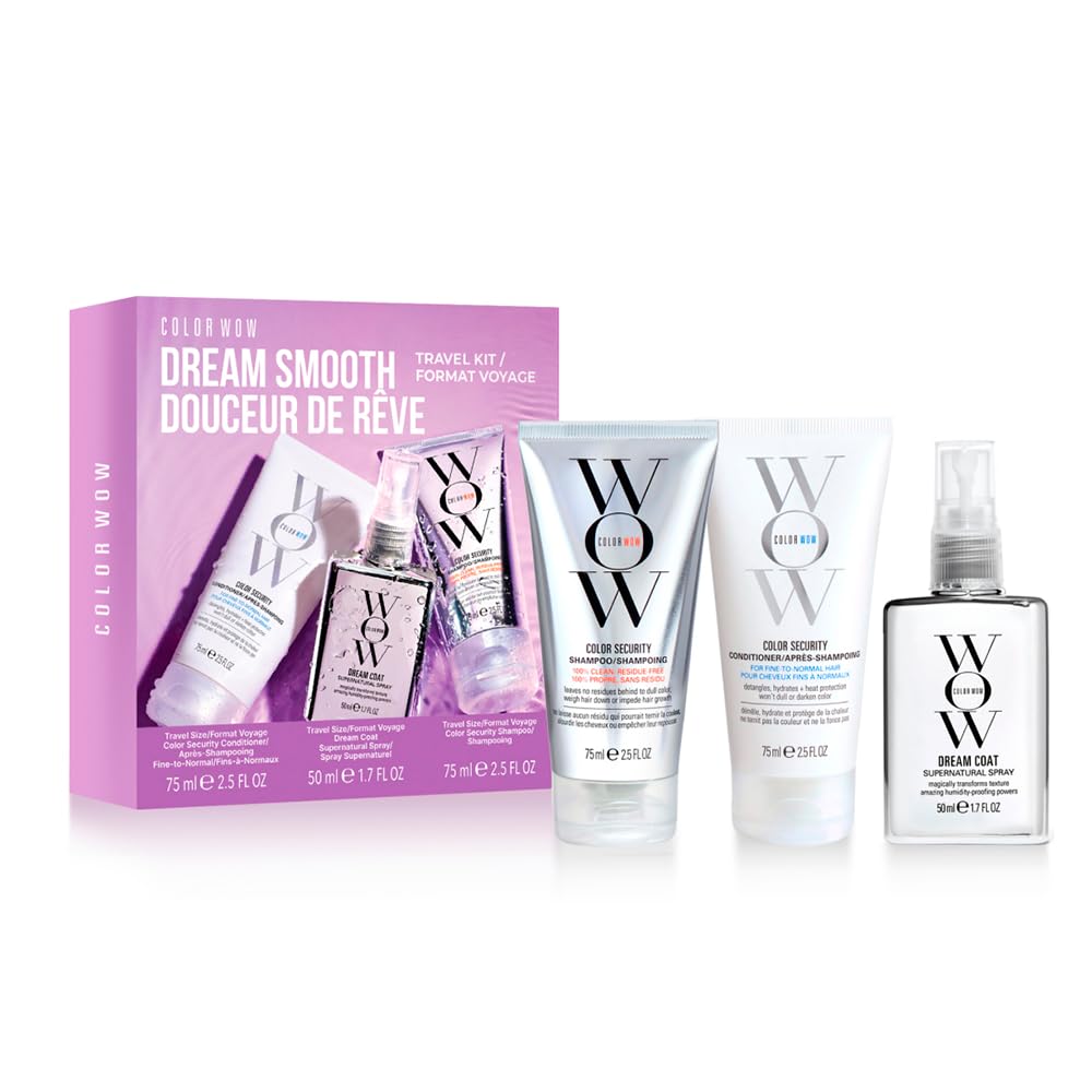 COLOR WOW The Dream Smooth discovery set with shampoo 75ml, conditioner 75ml, Dream Coat Supernatural Spray 50ml - CW888