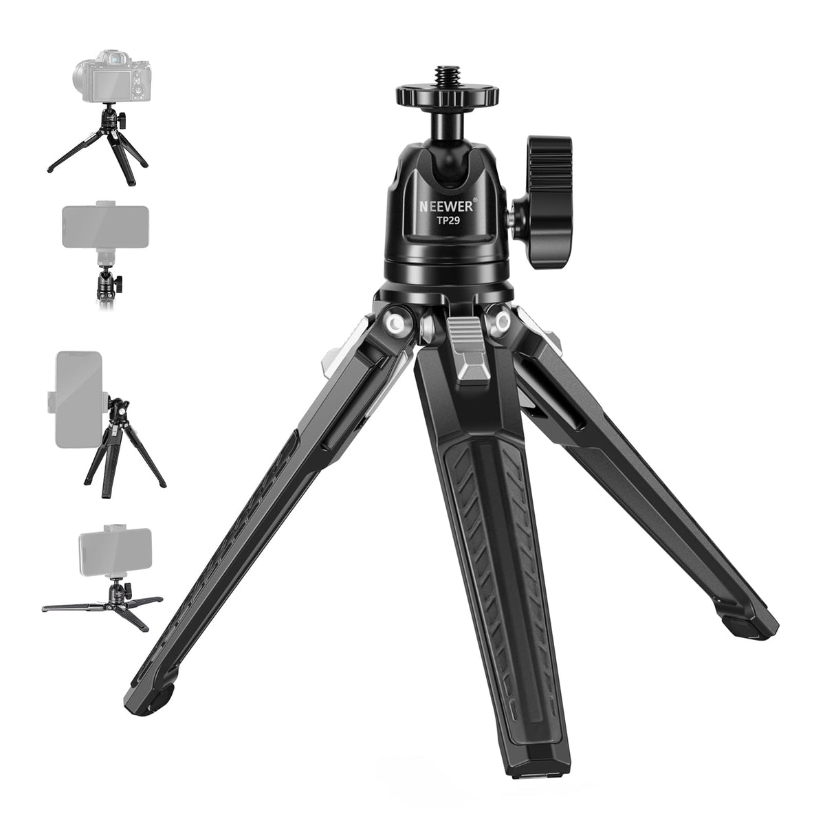 NEEWER Mini Metall Tischstativ mit 360° Kugelkopf, TP29