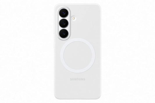 Samsung Silicone Magnet Smartphone Case EF-ES942, case for the Galaxy S26, mobile phone case with magnetic ring for attaching accessories, silicone, protective case, shockproof, thin and non-slip, white - EF-ES942CWEGWW