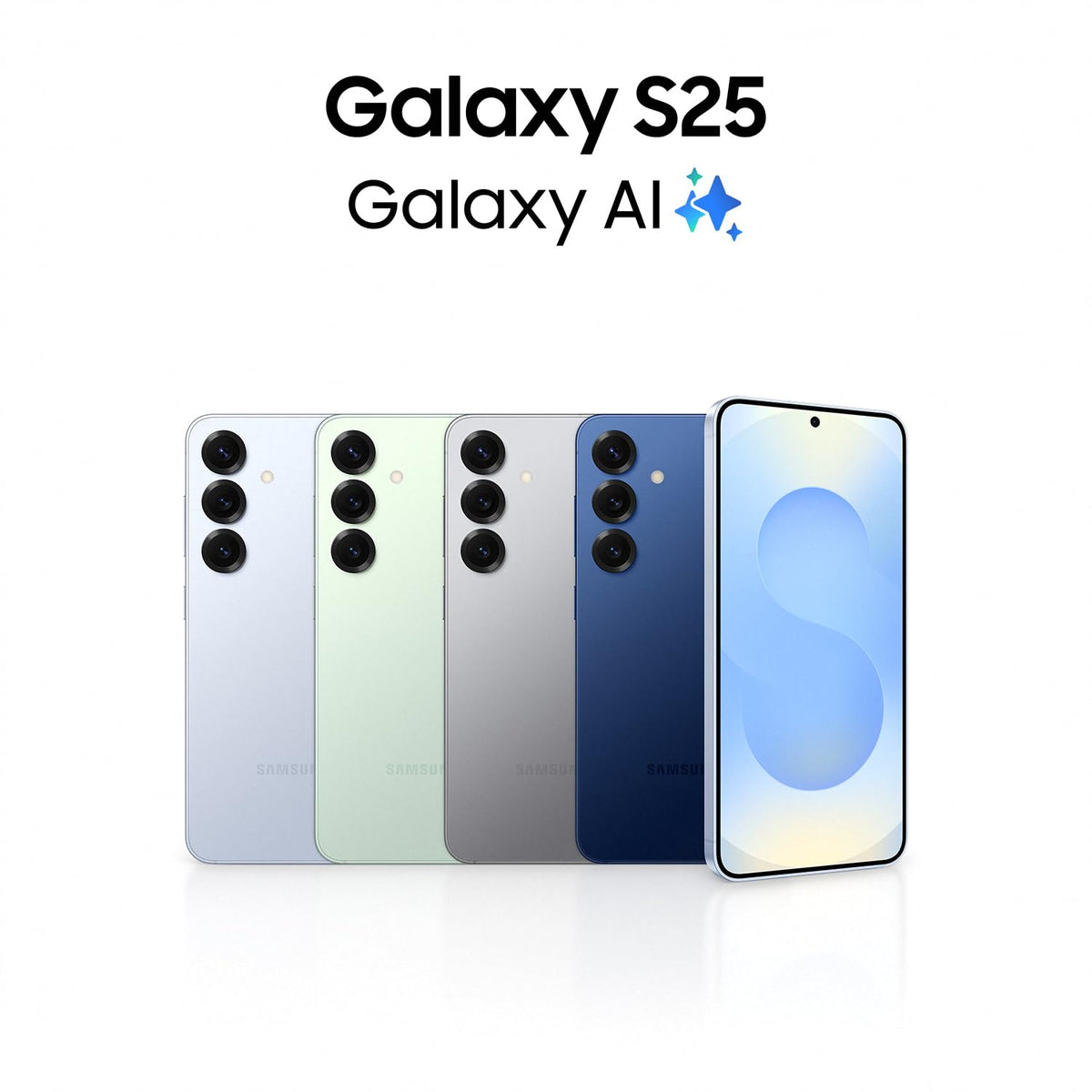 Samsung Galaxy S25 AI Smartphone with Galaxy AI, 12 GB RAM, 128 GB storage, Icyblue, 3 years manufacturer warranty + Galaxy Watch8 Smartwatch