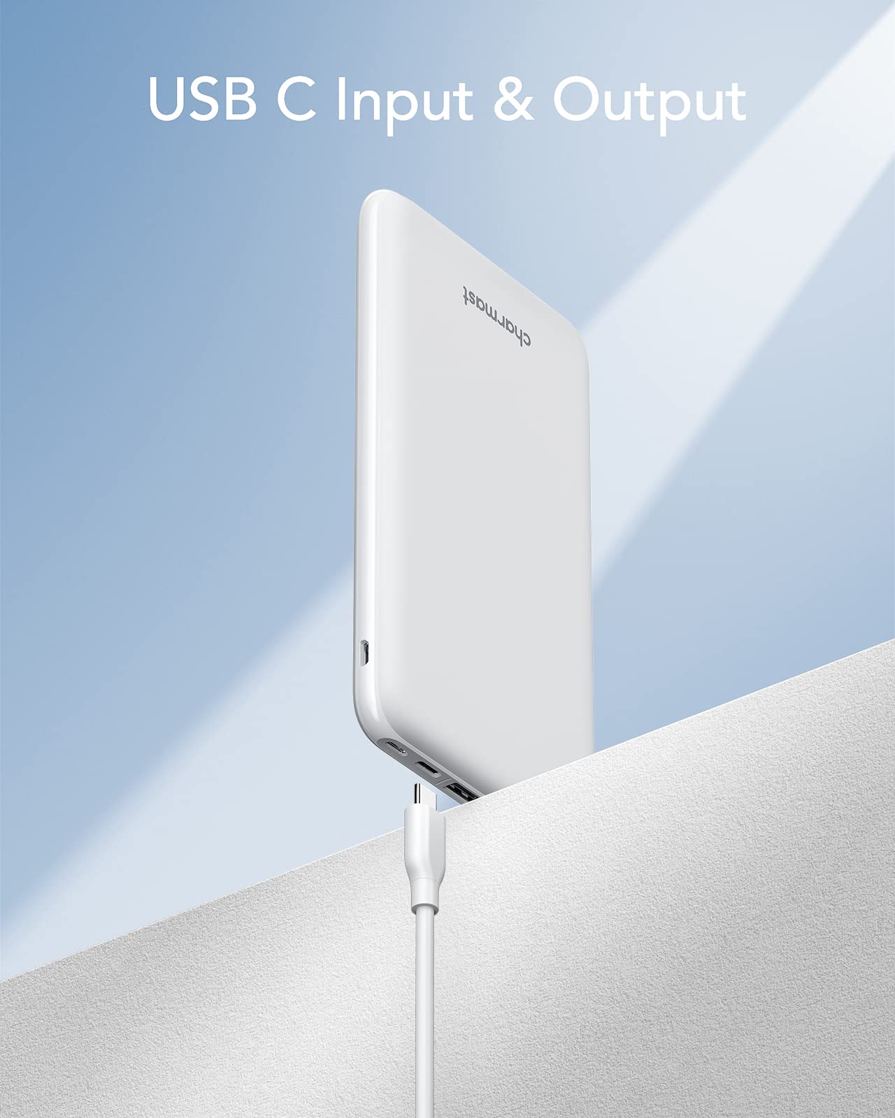 Charmast Power Bank, Ultra Slim Power Bank 26800mAh with 4 Outputs & 3 Inputs, USB C In & Out External Mobile Phone Batteries Compatible with iPhone 17/16/15/14/13/12 Pro Max Plus iPad Samsung Tablet (White) - W2002C