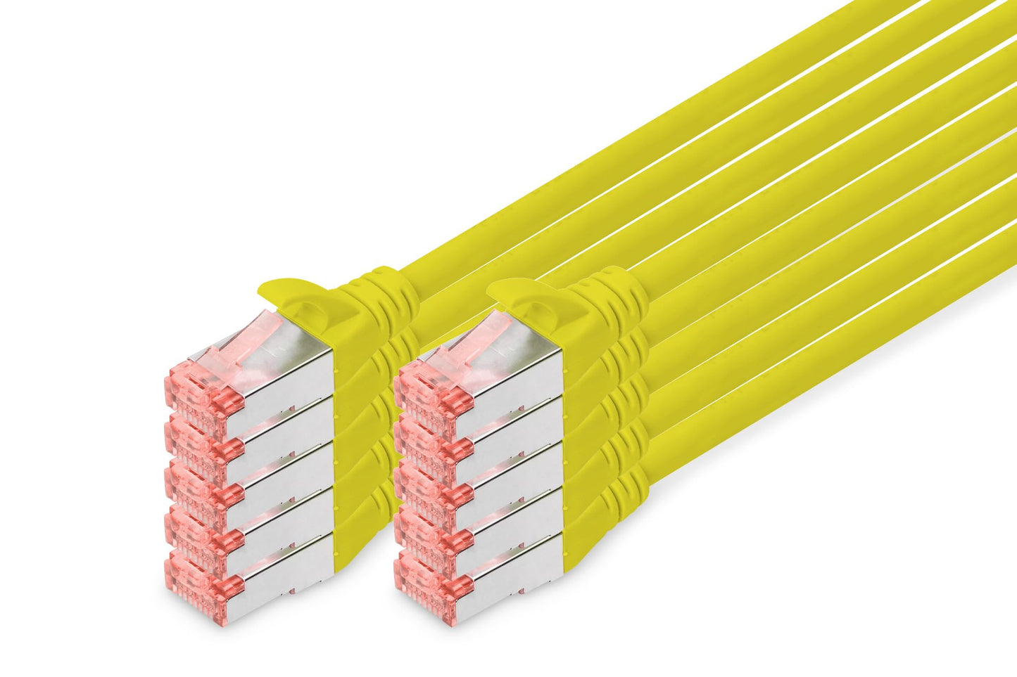 DIGITUS LAN cable Cat 6 – 5 m – 10 pieces – S/FTP shielded – yellow - DK-1644-050-Y-10