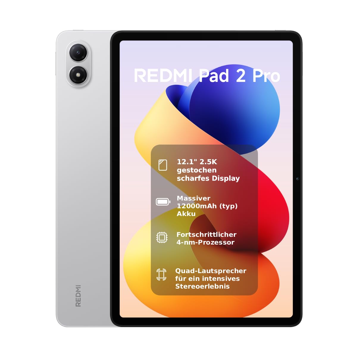 XIAOMI REDMI Pad 2 Pro, 8+256GB, 12.1" 2.5K 120Hz Display, Huge 12,000mAh (typ) Battery, 4nm Processor, Seamless Connectivity, Silver