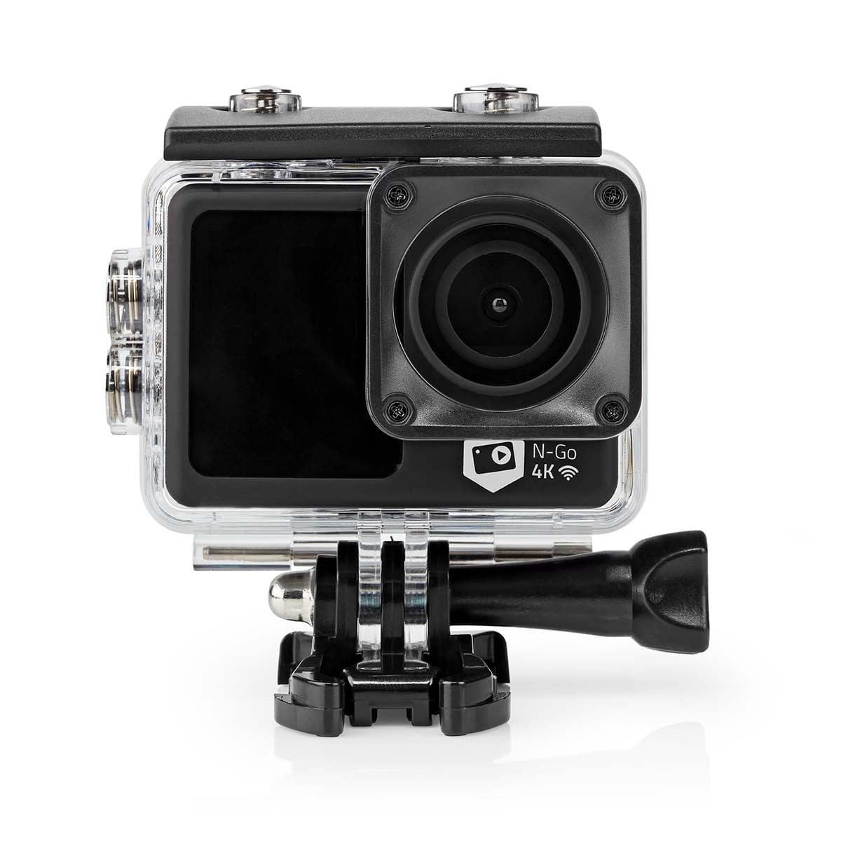 Nedis Action Cam | 4K@30fps | 16 MPixel | Rezistentă la apă până la: 30.0 m | 90 min | Wi-Fi | Aplicație disponibilă pentru: Android™ / IOS | Inclus: suport | Negru - ACAM51BK