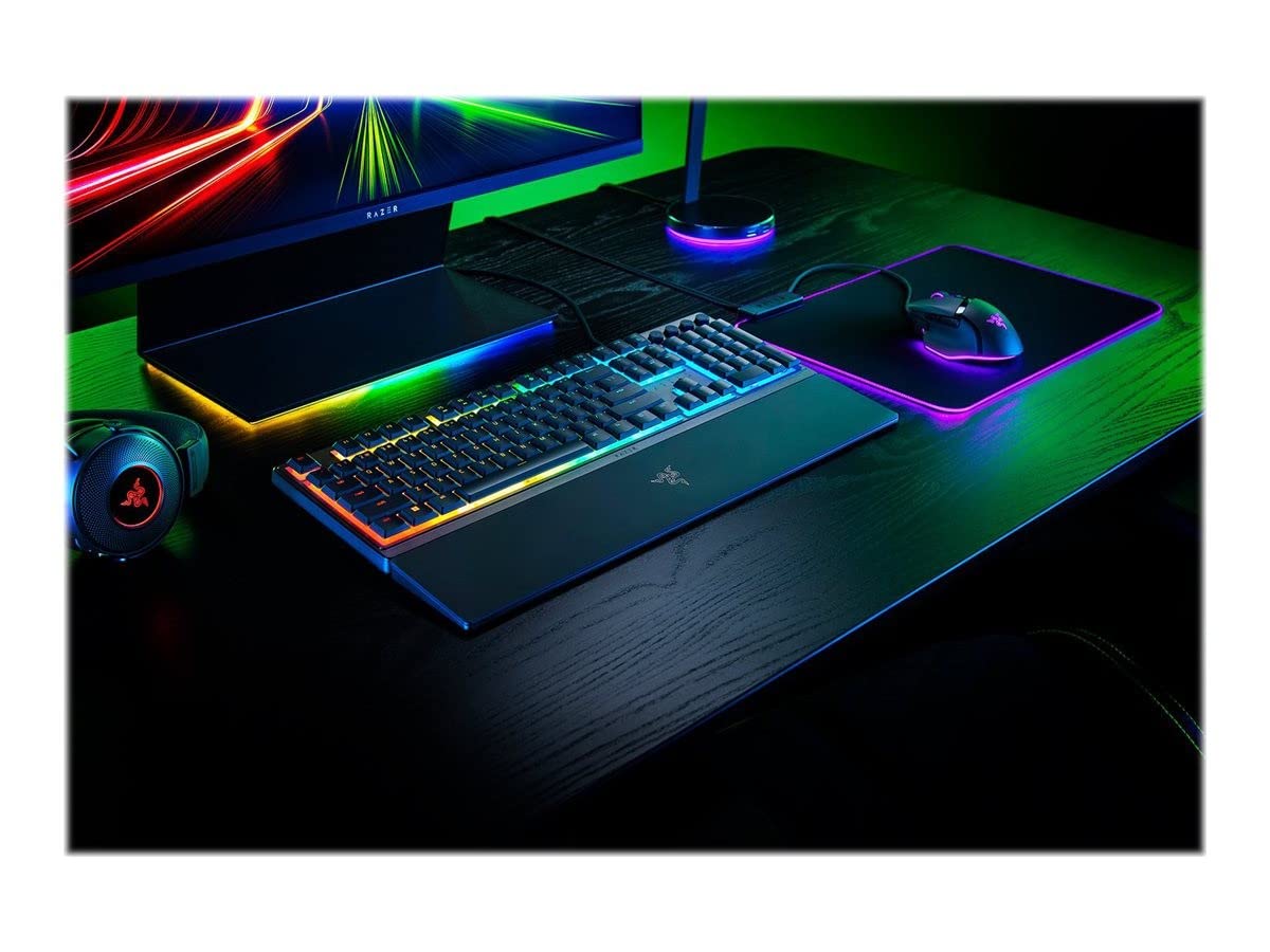 Razer Ornata V3 Gaming Keyboard (Hybrid Switch, Mecha-Membrane, UV-coated Keys, Soft Magnetic Wrist Rest, RGB Chroma), ES Design, Black - RZ03-04461100-R311