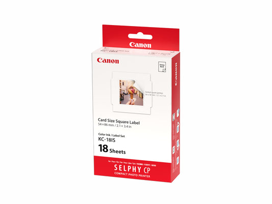 Canon SELPHY KC-18IS Square Sticker Ink and Paper Set (7429B001)