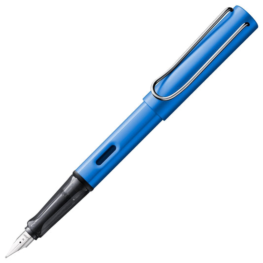 Lamy AL-star oceanblue fountain pen with polished steel nib in line width M - 28M-MX