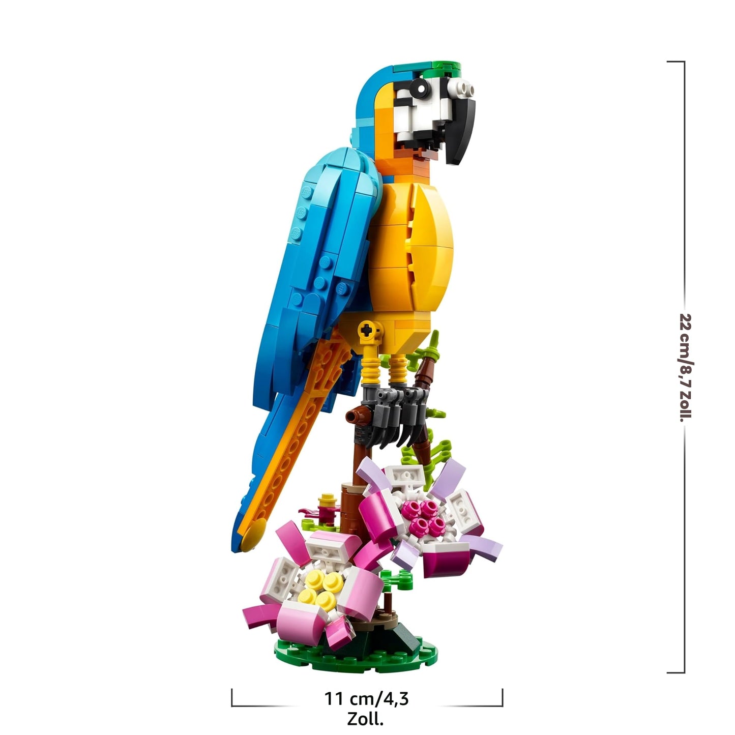 LEGO Creator 3in1 Exotic Parrot - Construction toy with THREE animal figures - Toy with parrot, fish and frog minifigures - Creative gift for girls and boys aged 7 and up 31136
