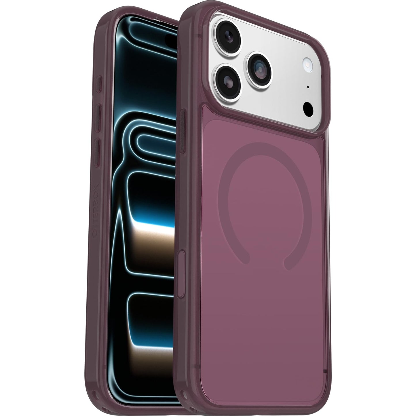 OtterBox Symmetry Series Clear MagSafe Transparent Case for iPhone 17 Pro Max, Shockproof Drop Proof Protective Case, 3X Military Grade Tested, Clear/Pink - 77-98872
