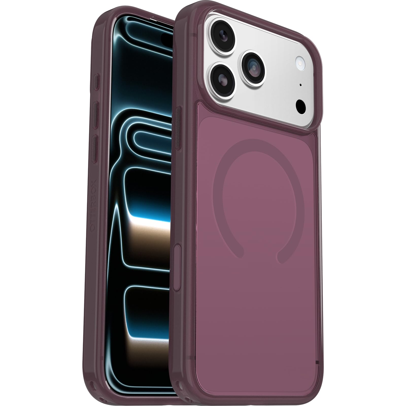 OtterBox Symmetry Series Clear MagSafe Transparent Case for iPhone 17 Pro Max, Shockproof Drop Proof Protective Case, 3X Military Grade Tested, Clear/Pink - 77-98872