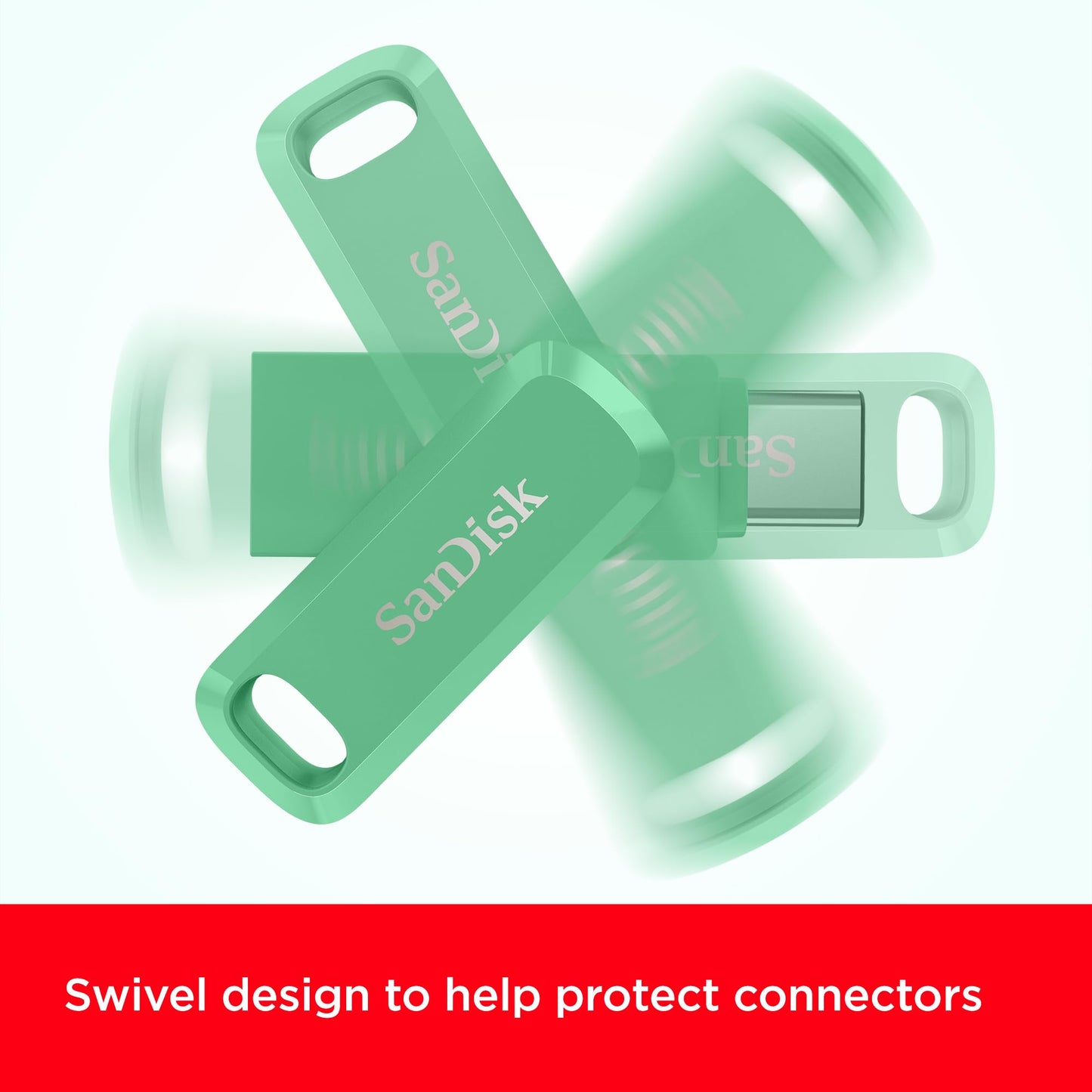 SANDISK Ultra Dual Drive Go 512 GB USB Type-C & Type-A (Android smartphone memory, USB Type-C & Type-A port, 400 MB/s reading, can be used as a key fob) Absinthe Green - SDDDC3-512G-G46AG