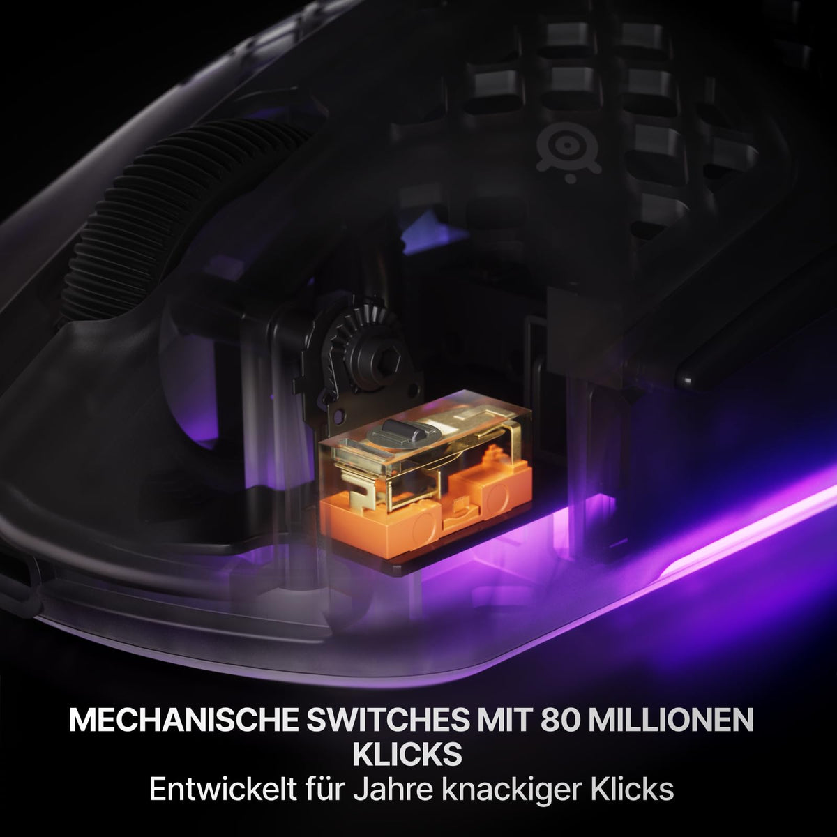 SteelSeries Aerox 3 Wireless Gen 2 – Ultra-light 68g gaming mouse, 4K polling, 26K DPI optical sensor, 200 hours battery life, IP54, 80 million clicks, RGB, pure PTFE glide feet, Shadow. - 62717