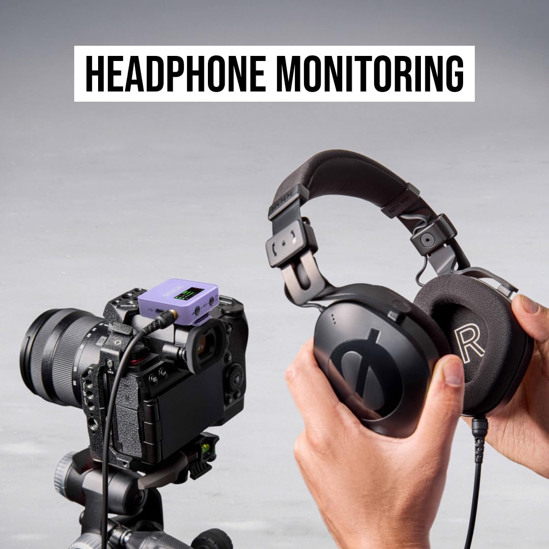 RØDE Wireless GO (Gen 3) – Compact wireless microphone – Crystal clear sound, 32-bit float recording, automatic level control, for phones, cameras, and computers (Lilac) - WIGOGEN3LIL