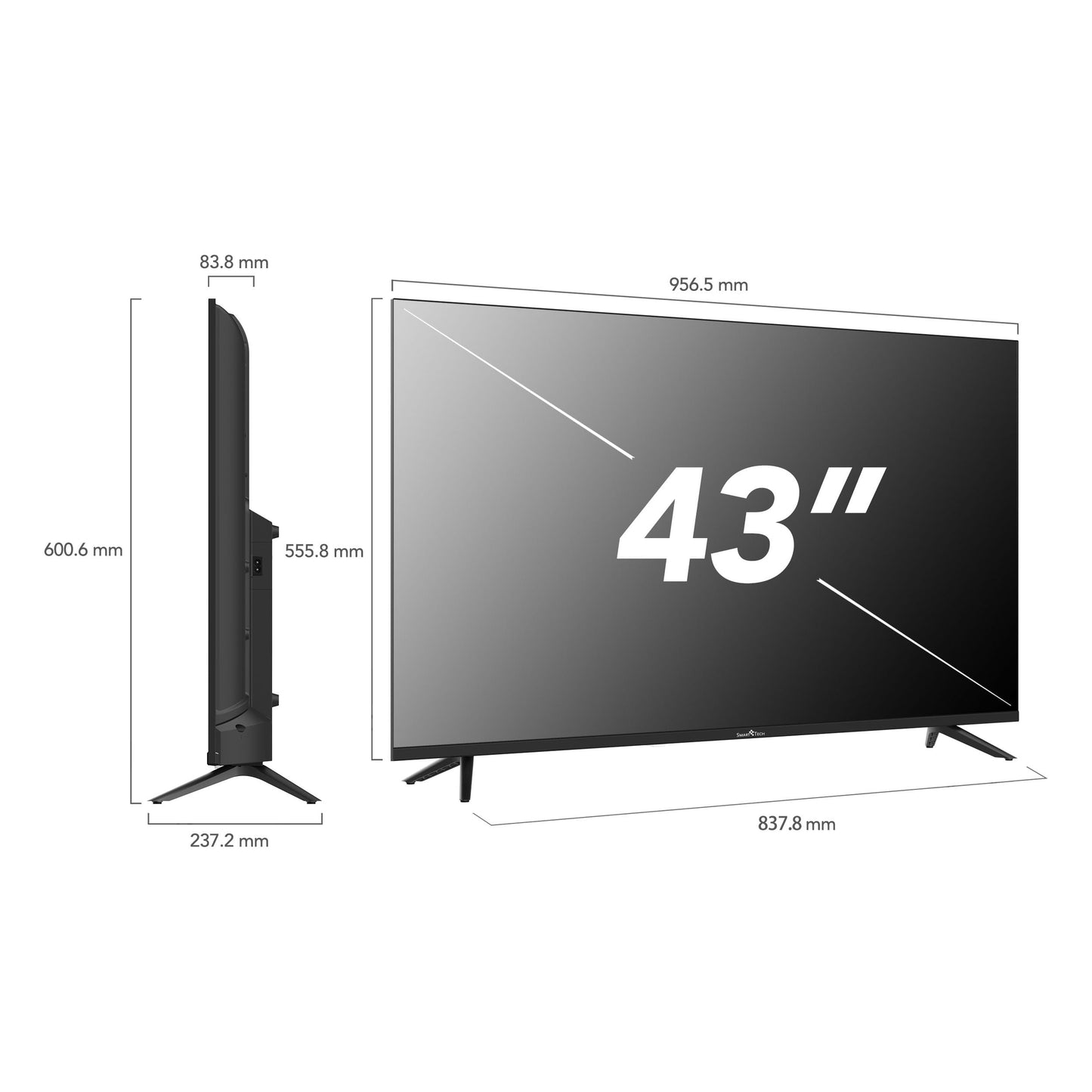 Smart Tech 43QH02V, 43 inch (108 cm) UHD QLED Smart TV, YouTube, Netflix, Prime Video, Disney+, Whale TV