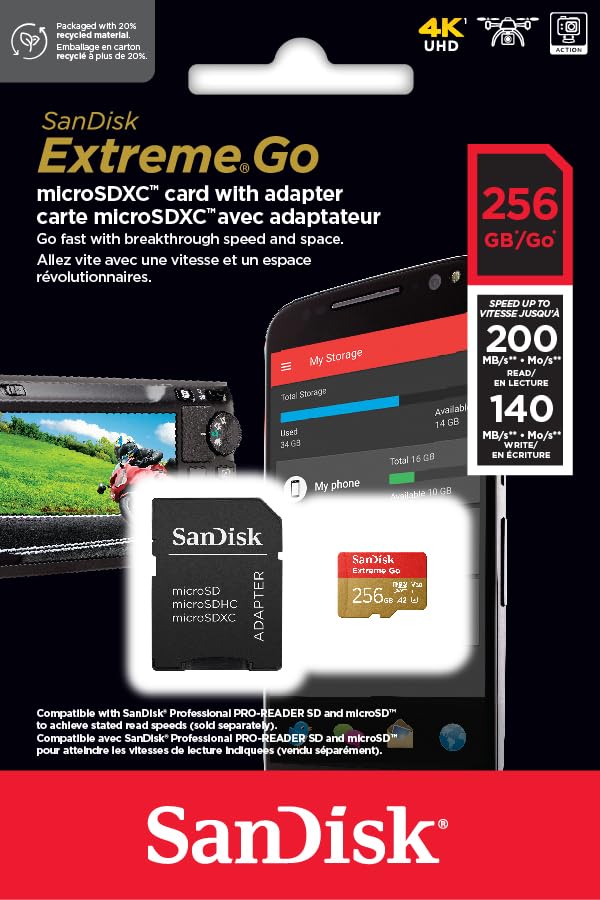SanDisk Extreme microSDXC 256GB (SDSQXBD-256G-GZ6MA)
