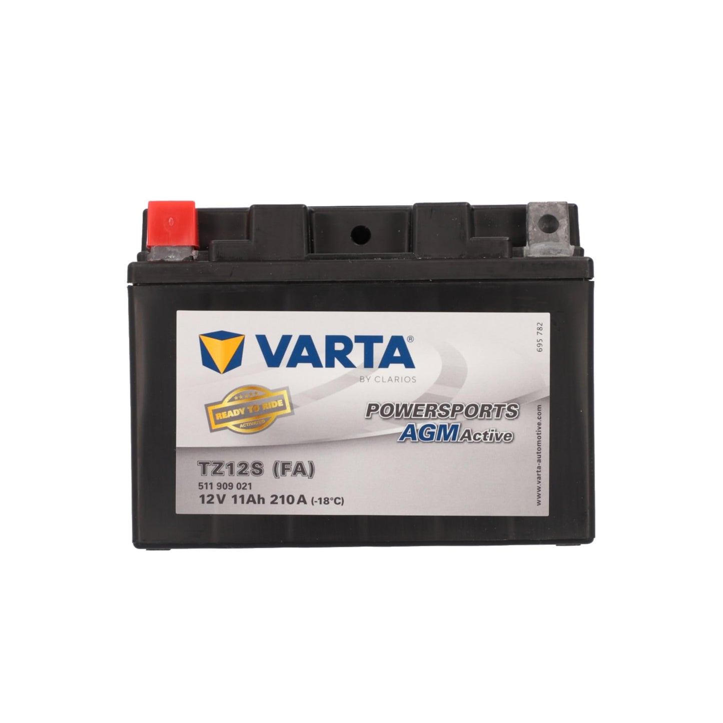 VARTA motorcycle battery 11 Ah / 210 A Powersports Active AGM - long service life, pre-charged, maintenance-free, suitable for motorcycles, scooters, quads, jet skis and snowmobiles, black - 511909021