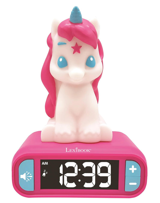 Lexibook - Alarm Clock with Night Light Unicorn Unicorn Digital Alarm Clock for Children with Night Light and Snooze, Children's Clock, Luminous Unicorn, Pink Color - RL800UNILXB