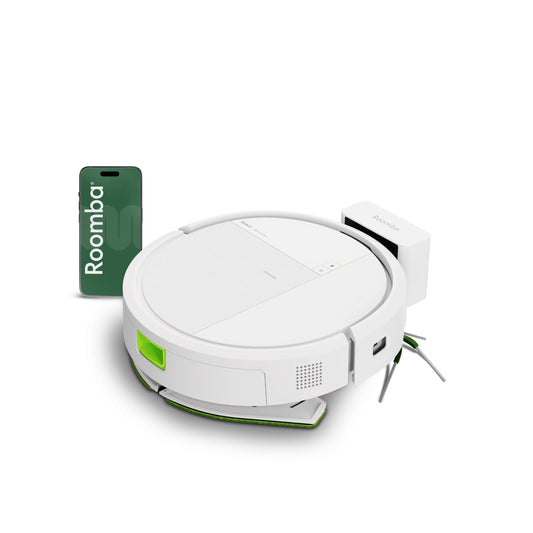 iRobot Roomba® 115 Combo Vacuum and Mopping Robot, 15k Pa suction power, brushes and mopping pad included, navigation with Clearview™ LiDAR, White - Y414240