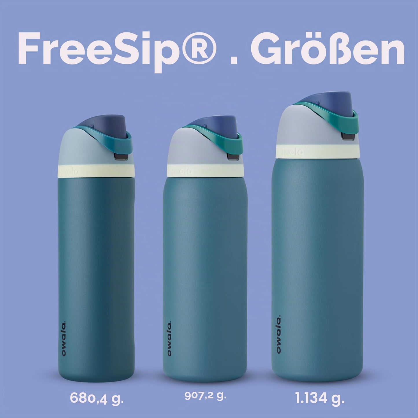 Owala FreeSip Insulated Stainless Steel Drinking Bottle with Straw, 710ml - BPA Free, Ideal for Sports, Fitness, Outdoor and Travel, Denim - C06060