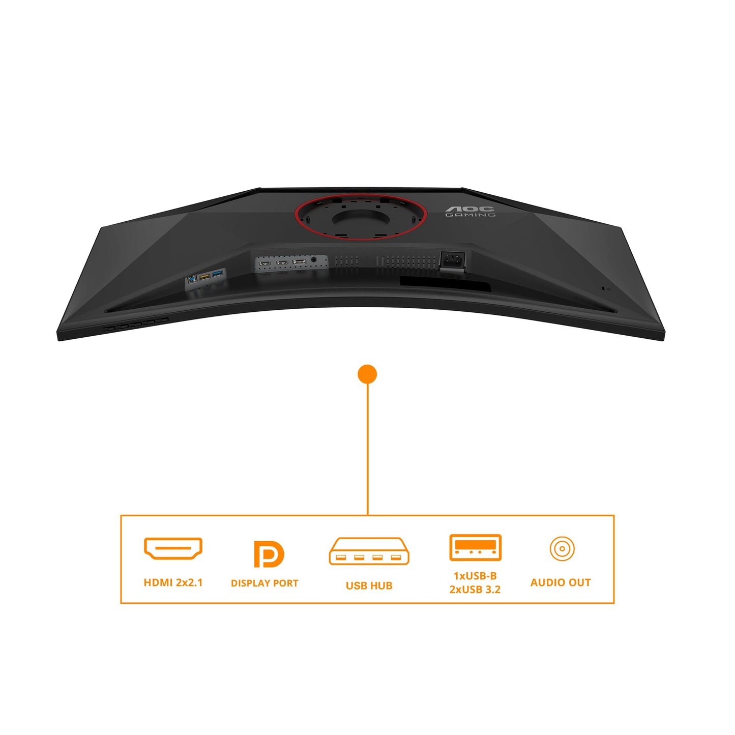 AOC CU34G4Z 34 inch curved, UW-QHD USB hub gaming monitor, 240Hz, Fast VA panel, 1ms GtG, HDR400, FreeSync Premium, height adjustment, (3440x1440 HDMI 2X 2.1 DP 1x 1.4) black