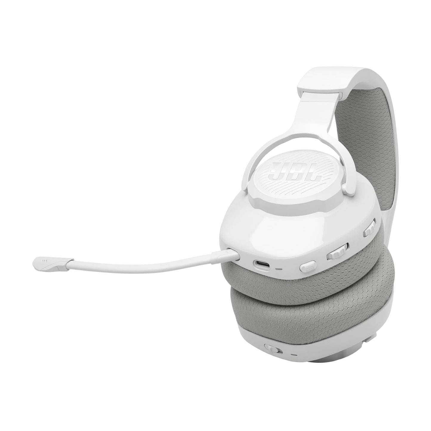 JBL Quantum 360 Wireless Over-Ear Gaming Headphones with 2.4GHz/Bluetooth Dual Wireless Connection, 22-Hour Battery, Multi-Platform Compatibility, Detachable Microphone with Mute, White - JBLQTUM360WHT