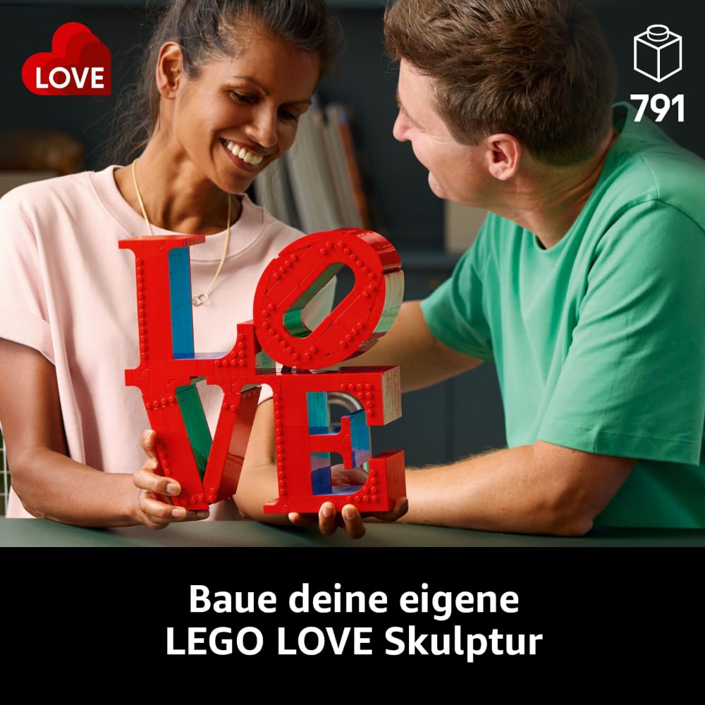 LEGO Art Love - model building for adults - decorative art object for building - creative activity for women and men - gift idea for couples - 31214