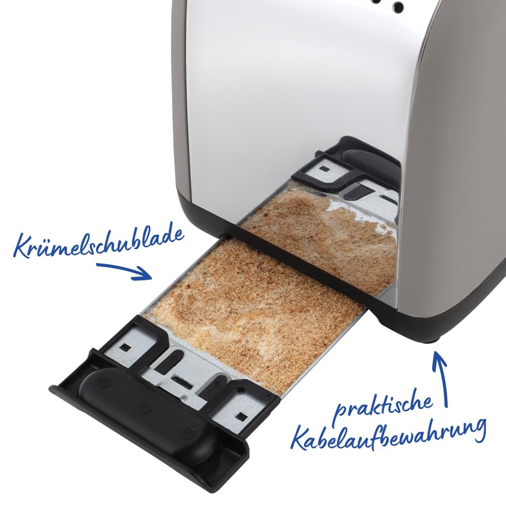 Russell Hobbs Toaster Colours Plus, Mokka, 2-Slice, Stainless Steel, 1100W - 26931-56
