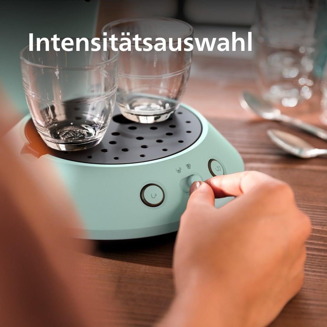 Philips Senseo Original Plus coffee pod machine, coffee strength selection, Coffee Boost technology, recycled plastic, desert green (CSA210/80)