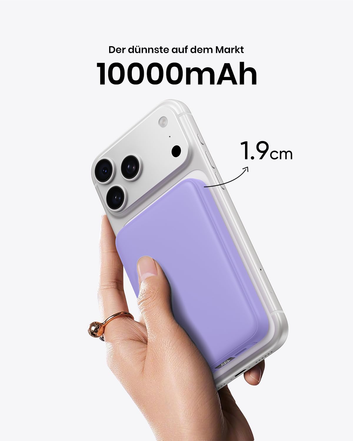 Magnetic Power Bank 10000mAh for iPhone, A ADDTOP Wireless Power Bank - C19PW